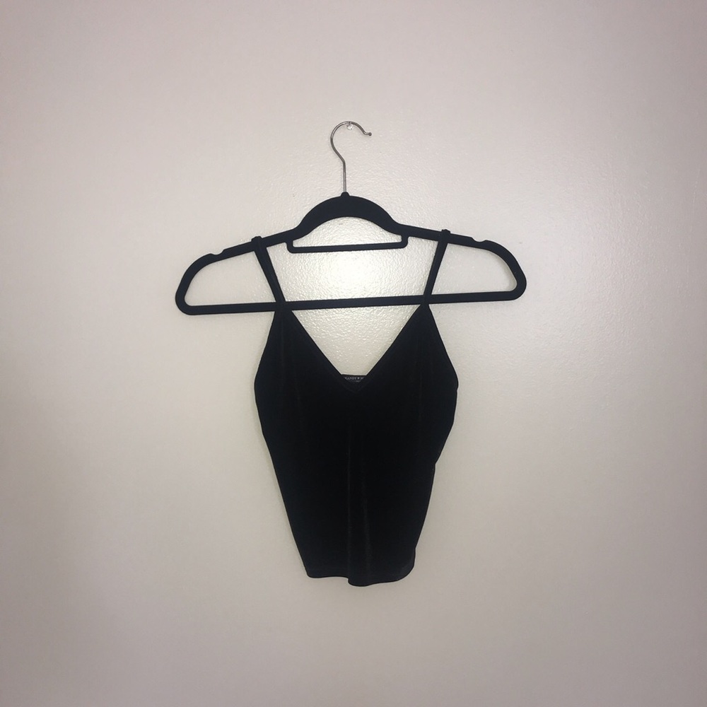 Brandy Melville Joanne black velvet tank top